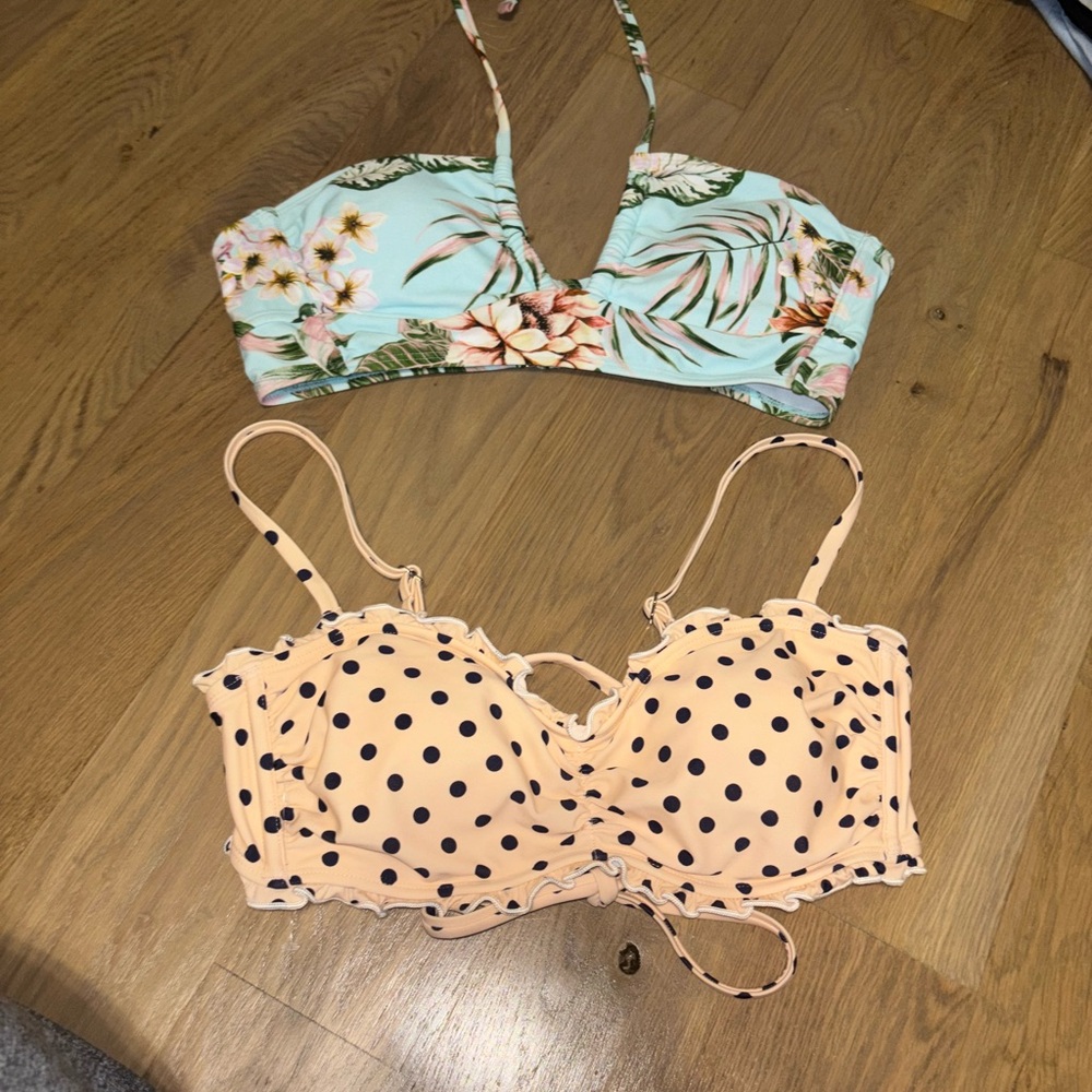 Floral and Polka Dot Women bikini tops size m xhilaration new